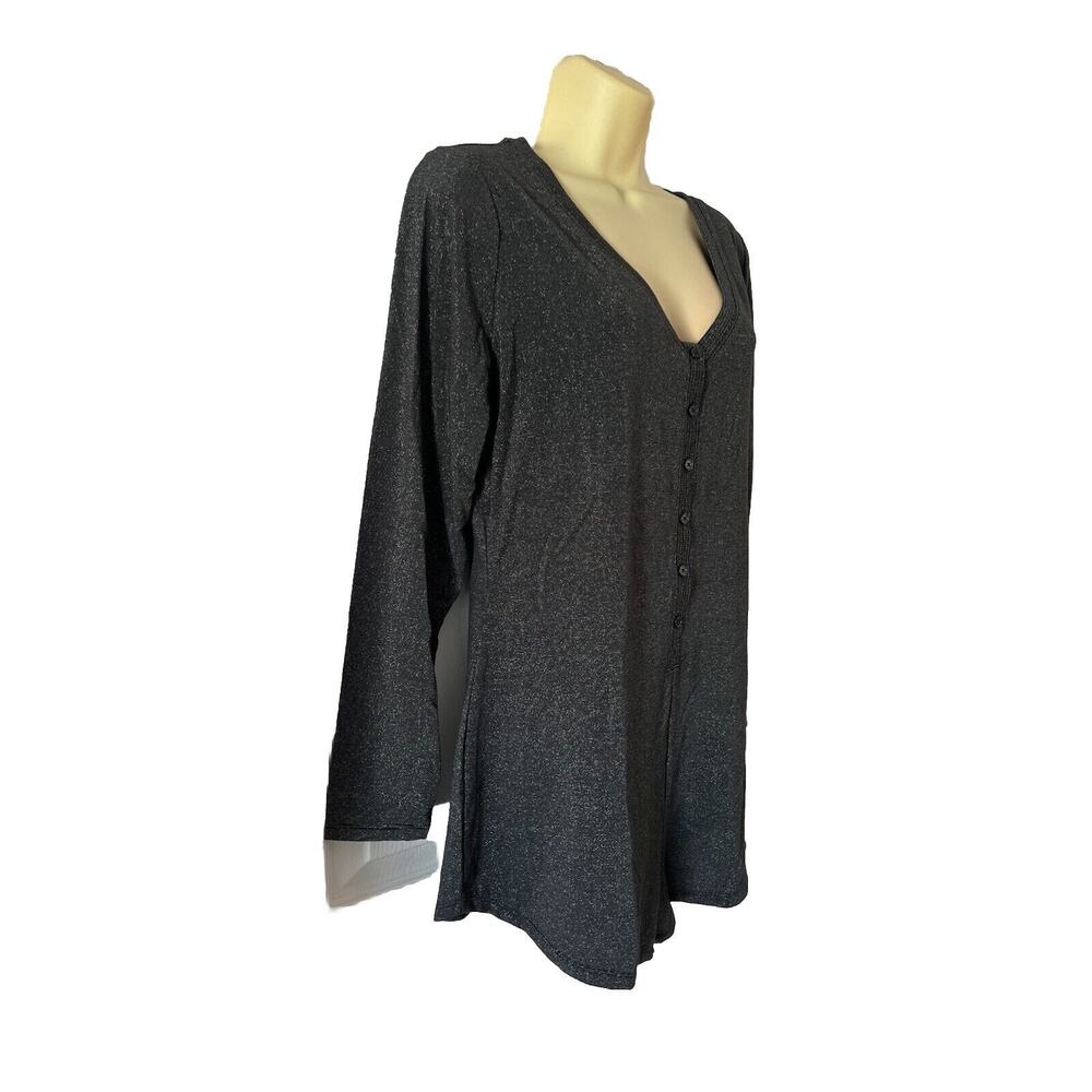 Colsie V-Neck Pajama Romper -Black Sparkle metallic Women's M NWT - Picture 2 of 14